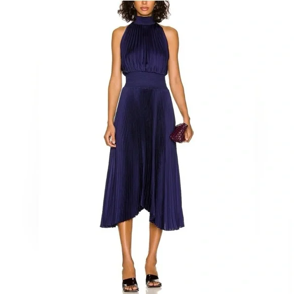 πΈ A.L.C. Renzo Pleated Blouson Dress - Picture 1 of 13